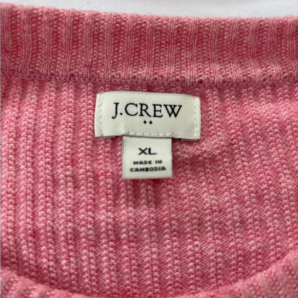 Wool Blend J. Crew Ribbed Pink Crew Neck Sweater